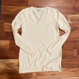 Maternity Cream V-Neck Sweater